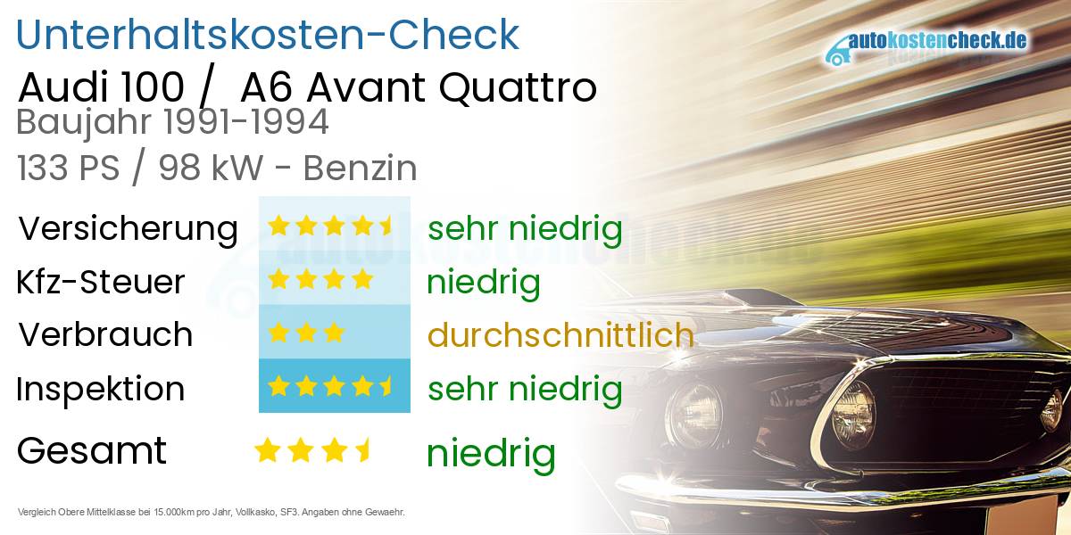 Unterhaltskosten Audi 100 / A6 Avant Quattro