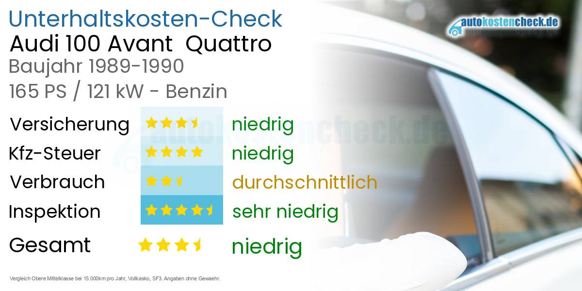 Unterhaltskosten Audi 100 Avant  Quattro 