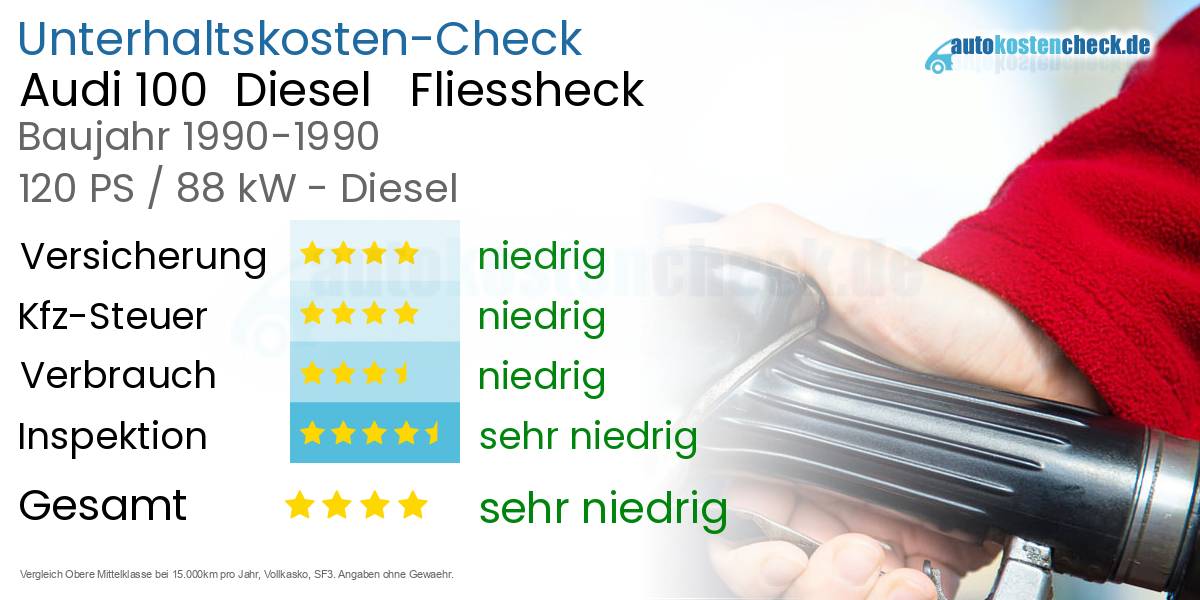 Unterhaltskosten Audi 100  Diesel   Fliessheck  