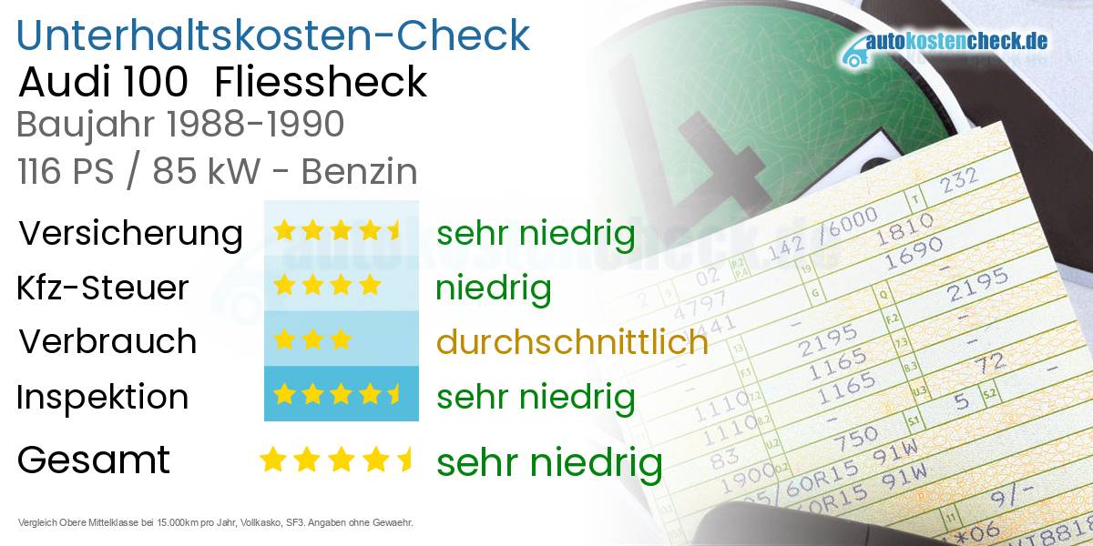 Unterhaltskosten Audi 100  Fliessheck  