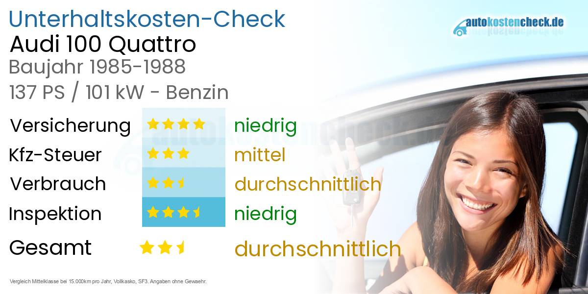 Unterhaltskosten Audi 100 Quattro 