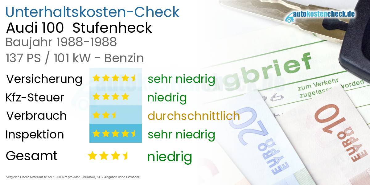 Unterhaltskosten Audi 100  Stufenheck  