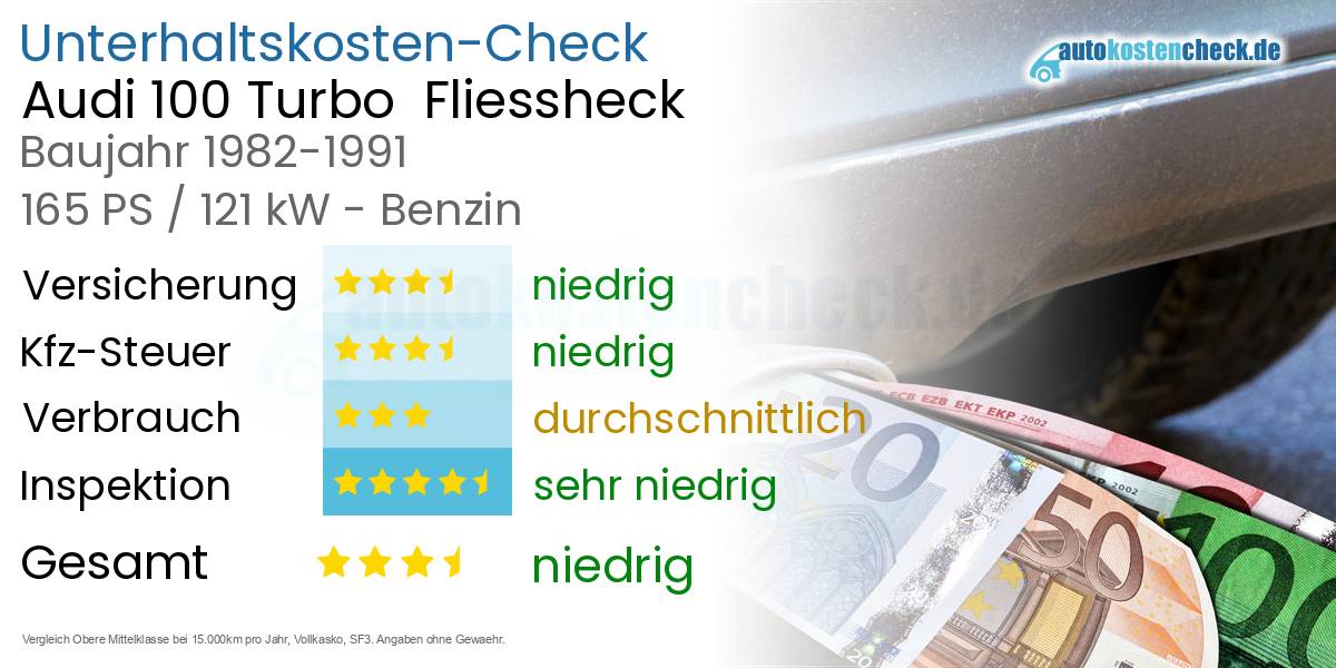 Unterhaltskosten Audi 100 Turbo  Fliessheck  
