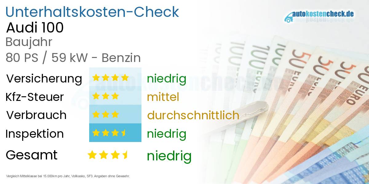 Unterhaltskosten Audi 100 