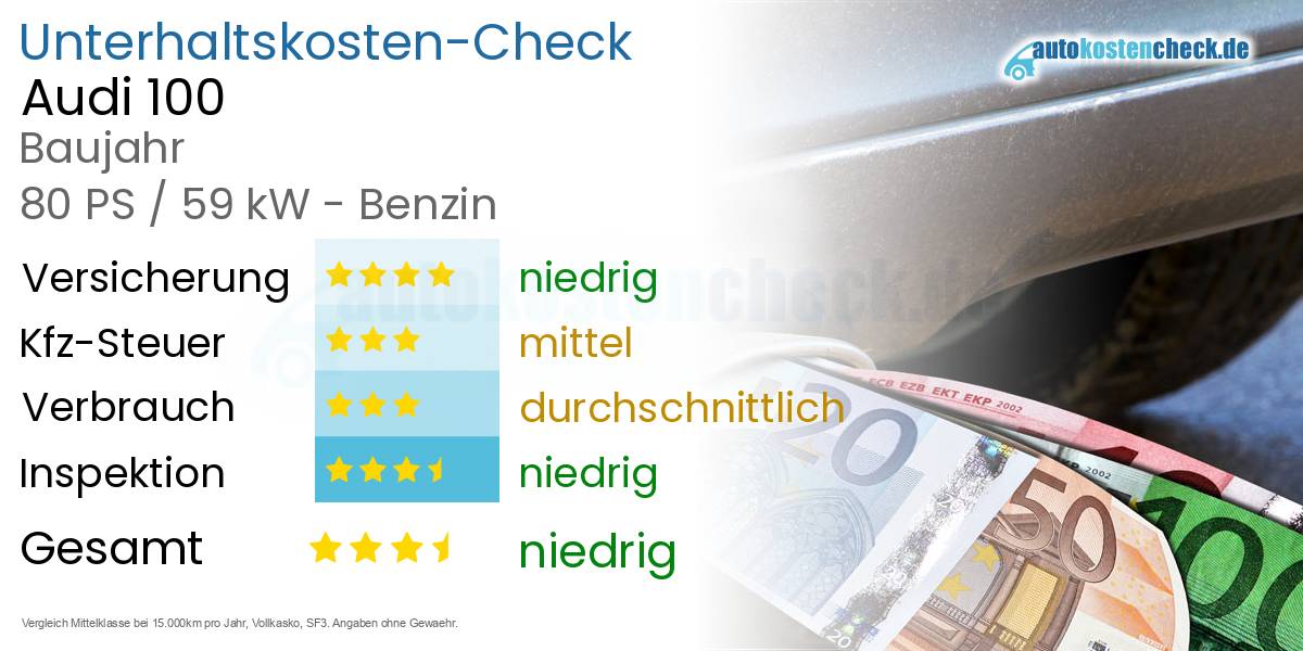 Unterhaltskosten Audi 100 
