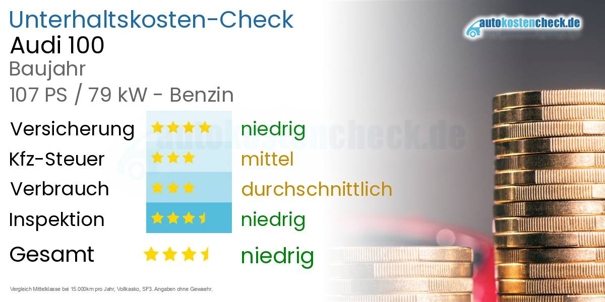 Unterhaltskosten Audi 100 