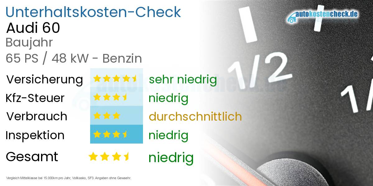 Unterhaltskosten Audi 60