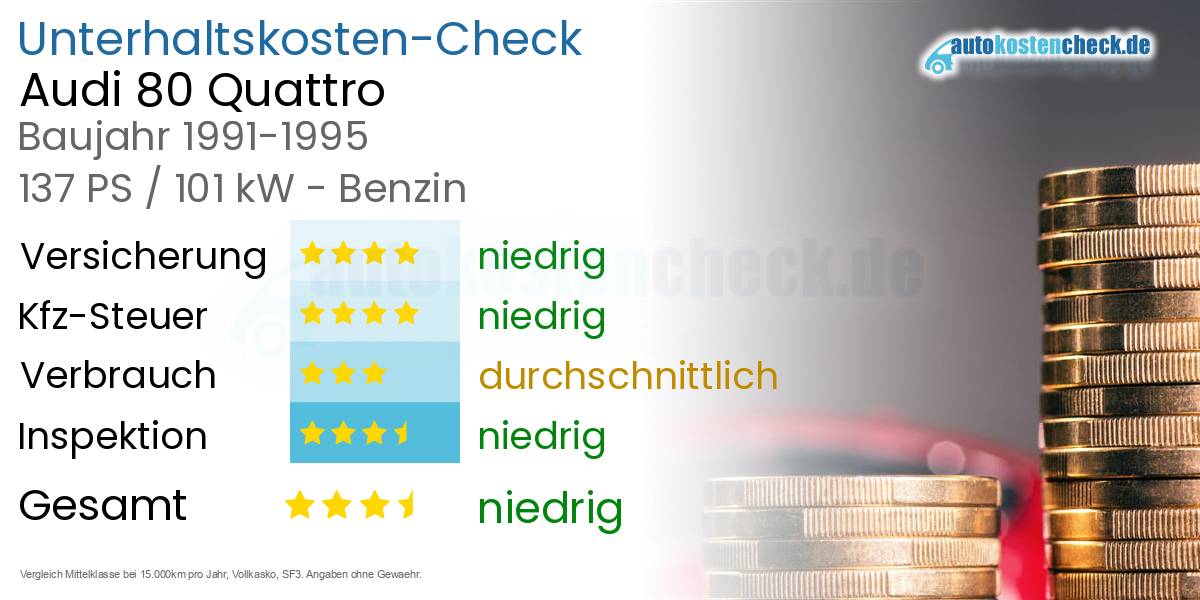 Unterhaltskosten Audi 80 Quattro 