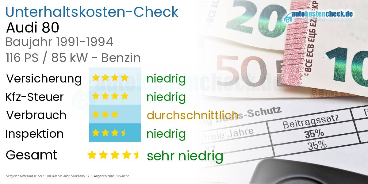 Unterhaltskosten Audi 80 