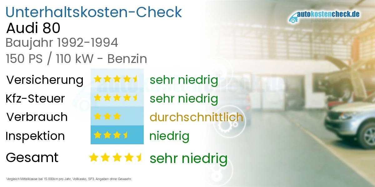 Unterhaltskosten Audi 80 