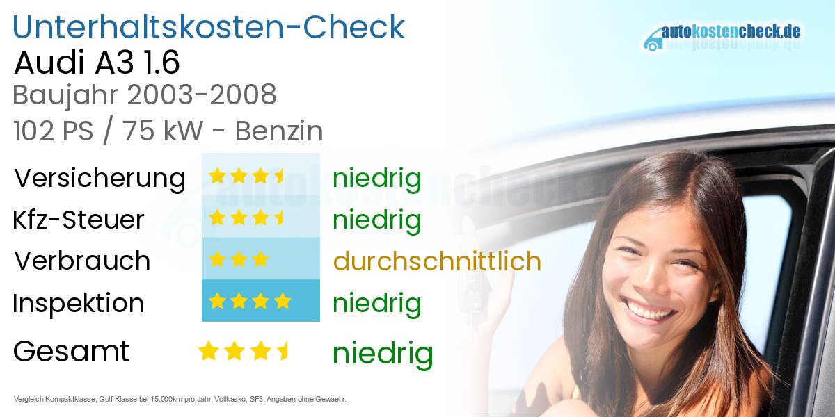 Unterhaltskosten Audi A3 1.6