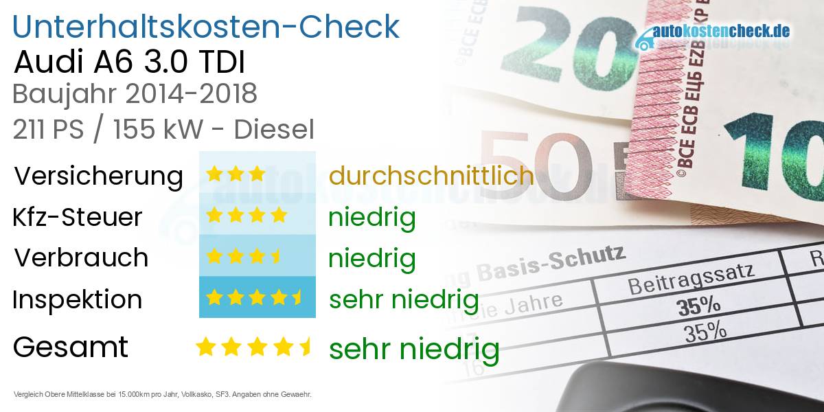 Unterhaltskosten Audi A6 3.0 TDI 