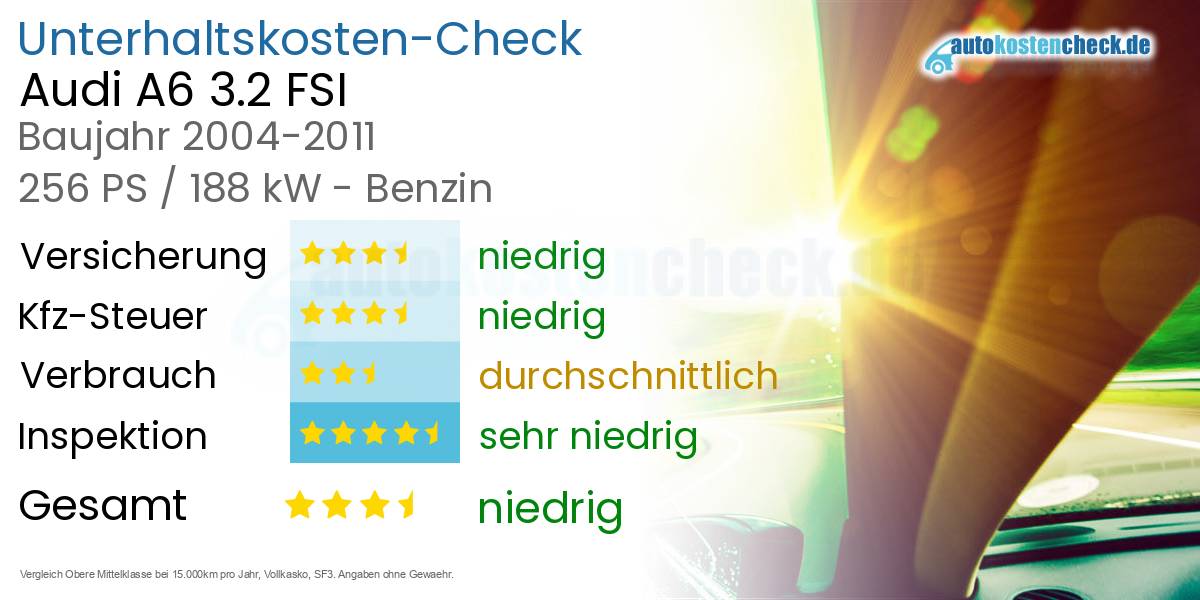 Unterhaltskosten Audi A6 3.2 FSI