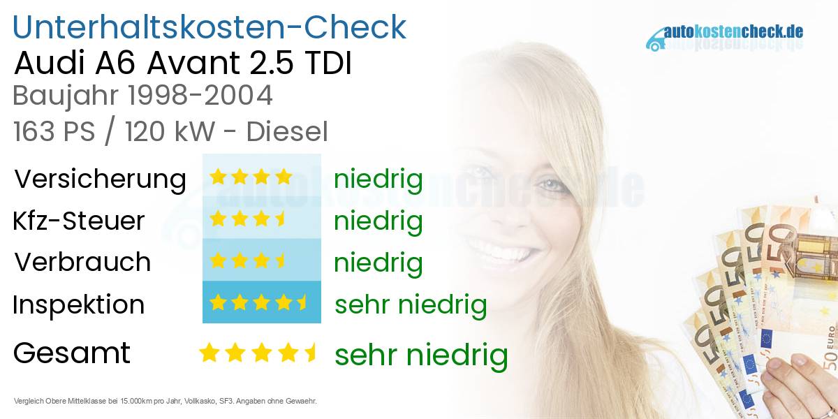 Unterhaltskosten Audi A6 Avant 2.5 TDI 
