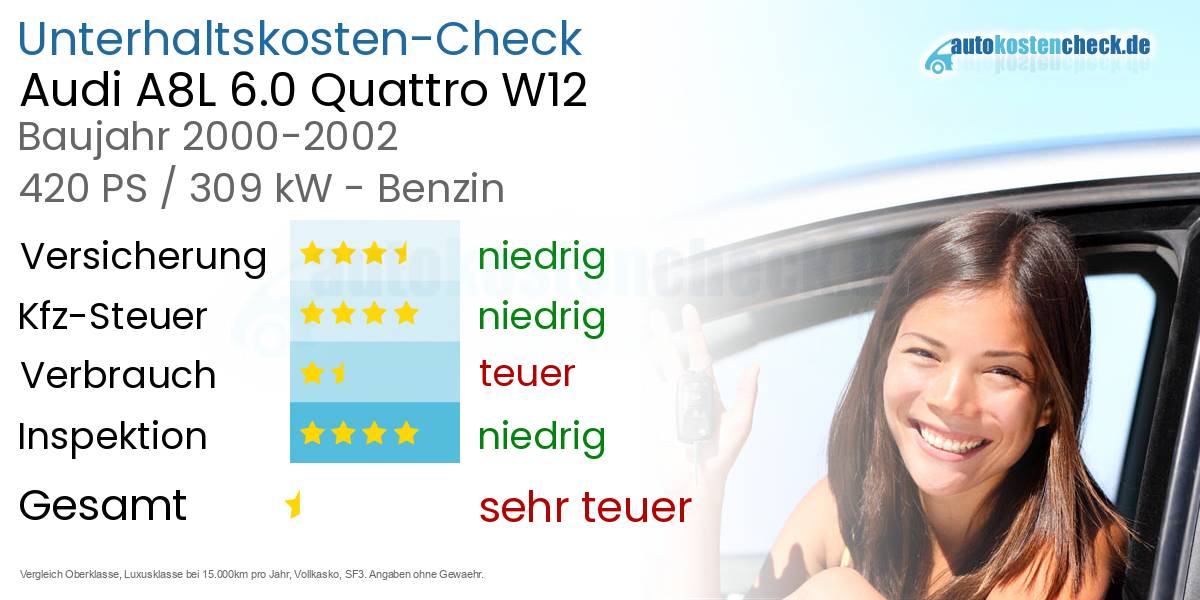 Unterhaltskosten Audi A8L 6.0 Quattro W12