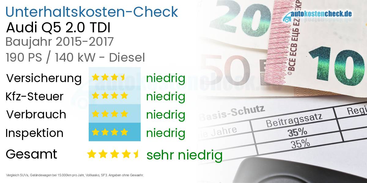 Unterhaltskosten Audi Q5 2.0 TDI 
