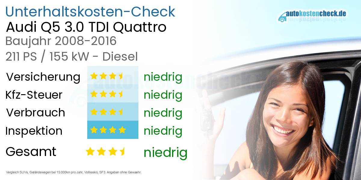 Unterhaltskosten Audi Q5 3.0 TDI Quattro