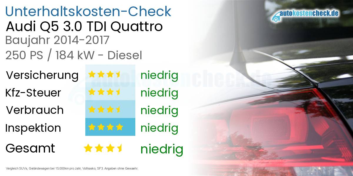 Unterhaltskosten Audi Q5 3.0 TDI Quattro
