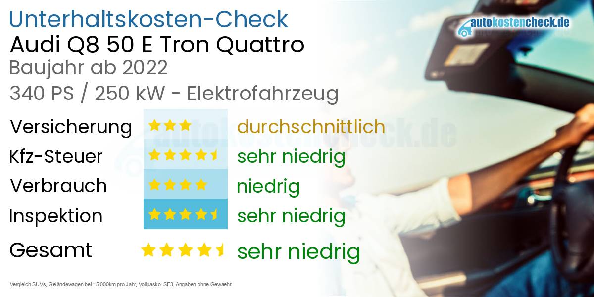 Unterhaltskosten Audi Q8 50 E Tron Quattro 