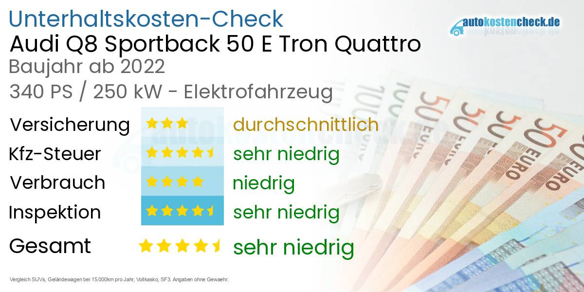 Unterhaltskosten Audi Q8 Sportback 50 E Tron Quattro 