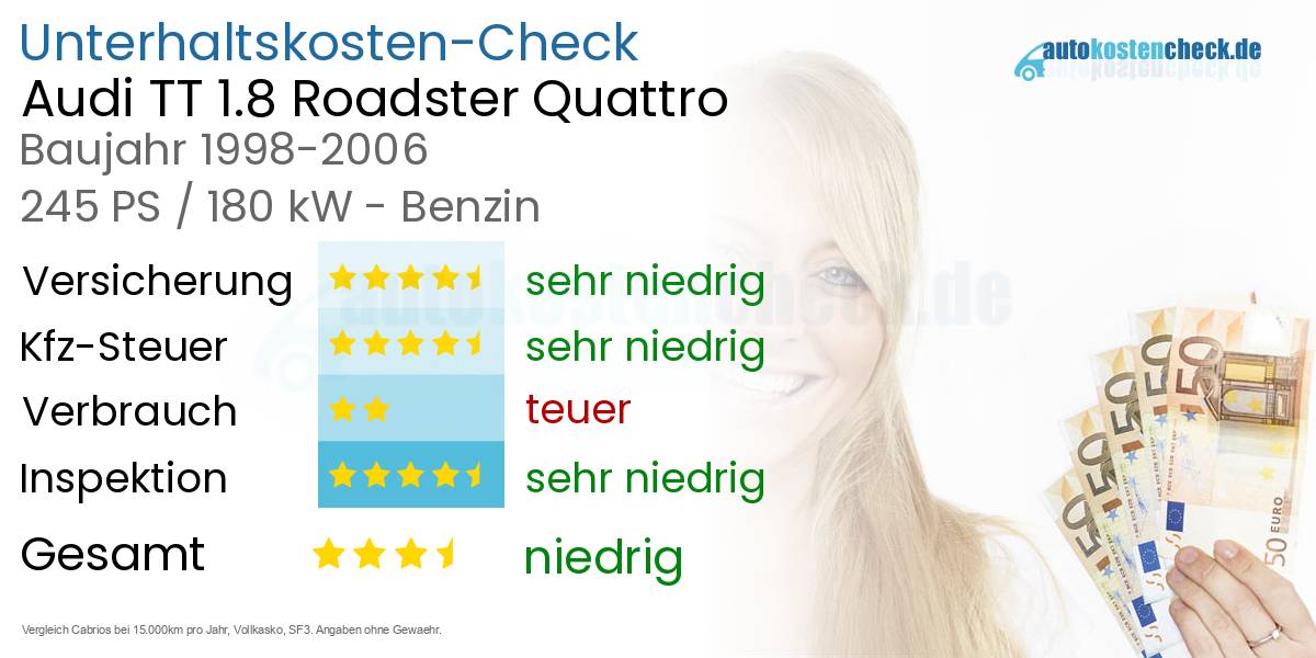 Unterhaltskosten Audi TT 1.8 Roadster Quattro 