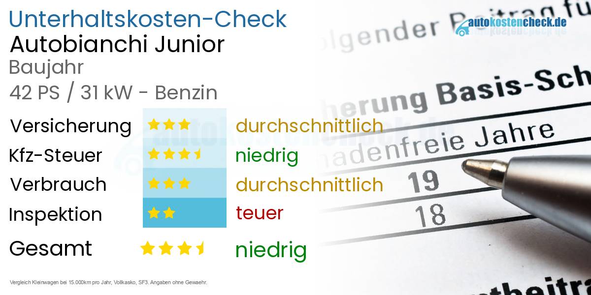 Unterhaltskosten Autobianchi Junior 