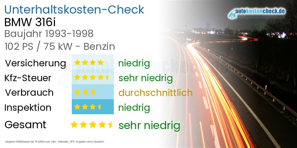 Unterhaltskosten BMW 316i 