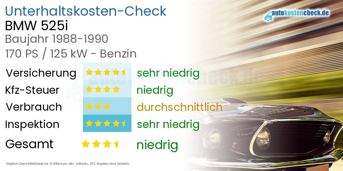 Unterhaltskosten BMW 525i 