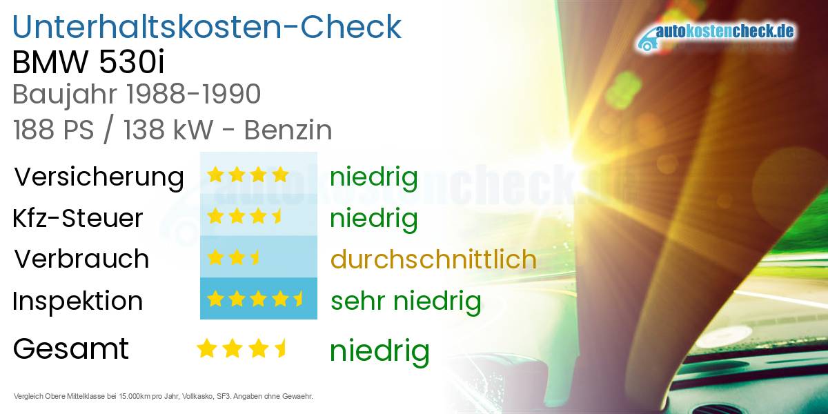 Unterhaltskosten BMW 530i 