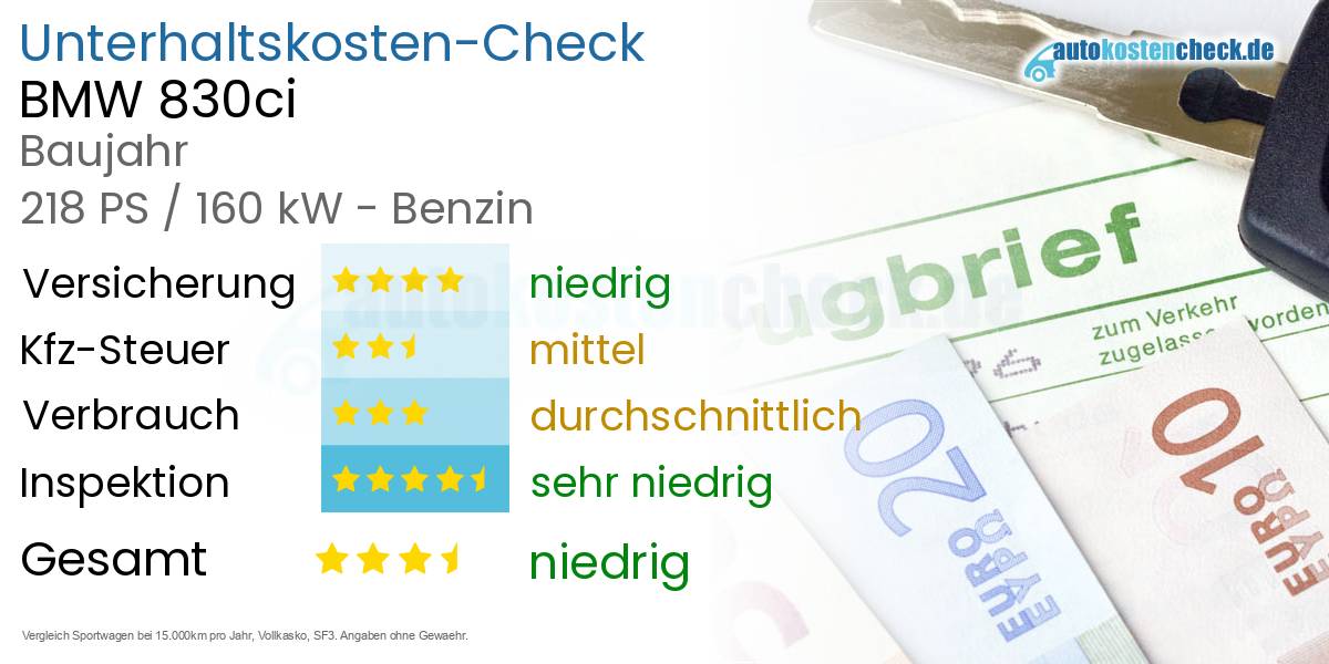 Unterhaltskosten BMW 830ci 