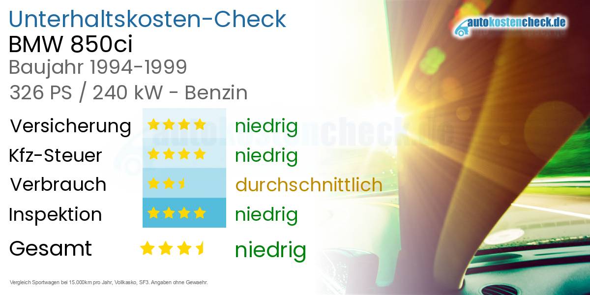 Unterhaltskosten BMW 850ci 