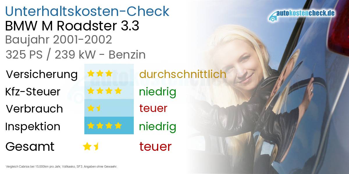 Unterhaltskosten BMW M Roadster 3.3