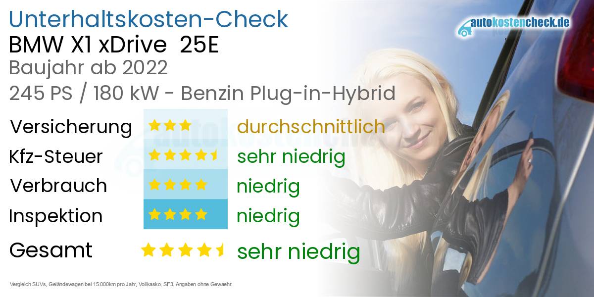 Unterhaltskosten BMW X1 xDrive  25E 