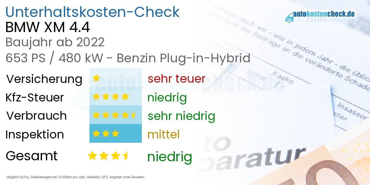 Unterhaltskosten BMW XM 4.4 