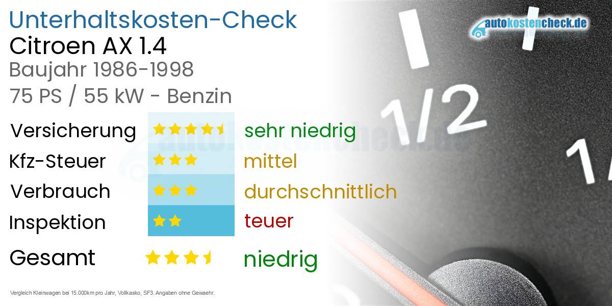 Unterhaltskosten Citroen AX 1.4
