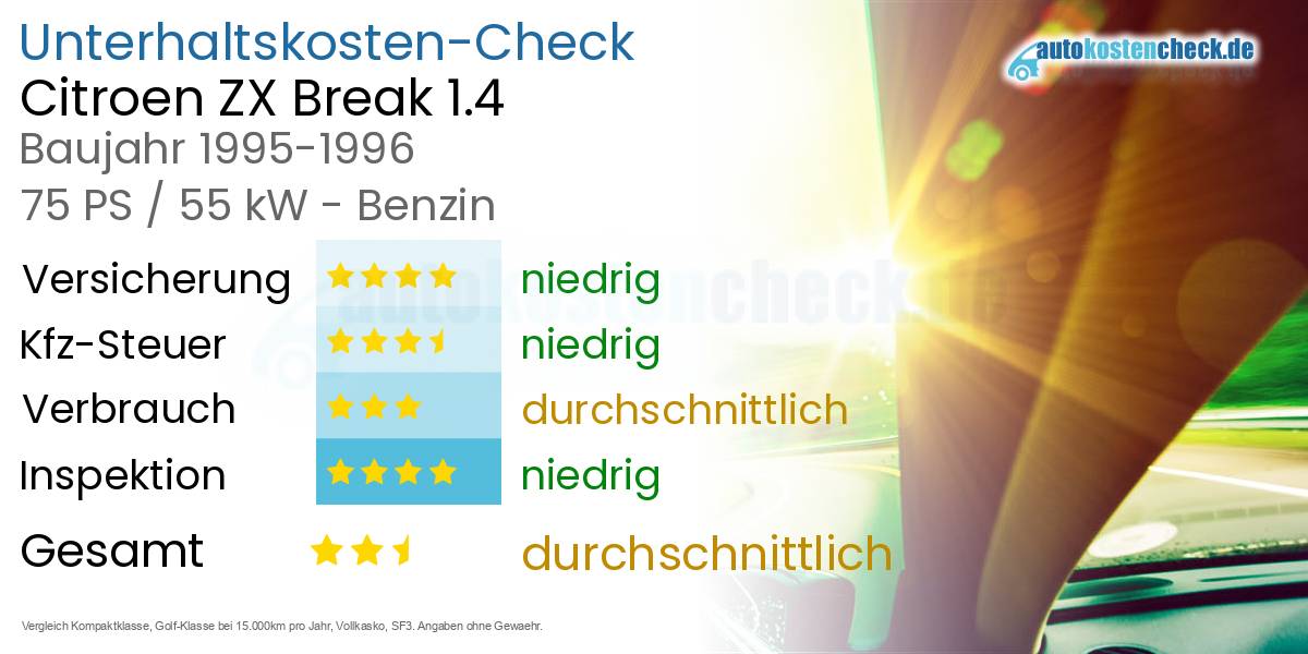 Unterhaltskosten Citroen ZX Break 1.4