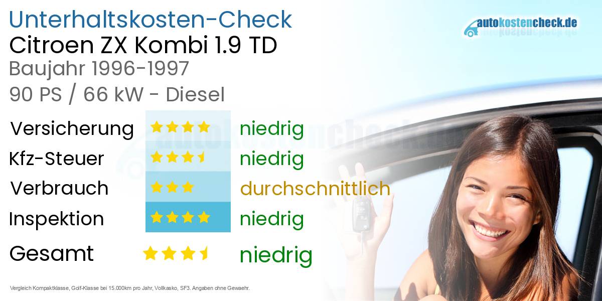 Unterhaltskosten Citroen ZX Kombi 1.9 TD