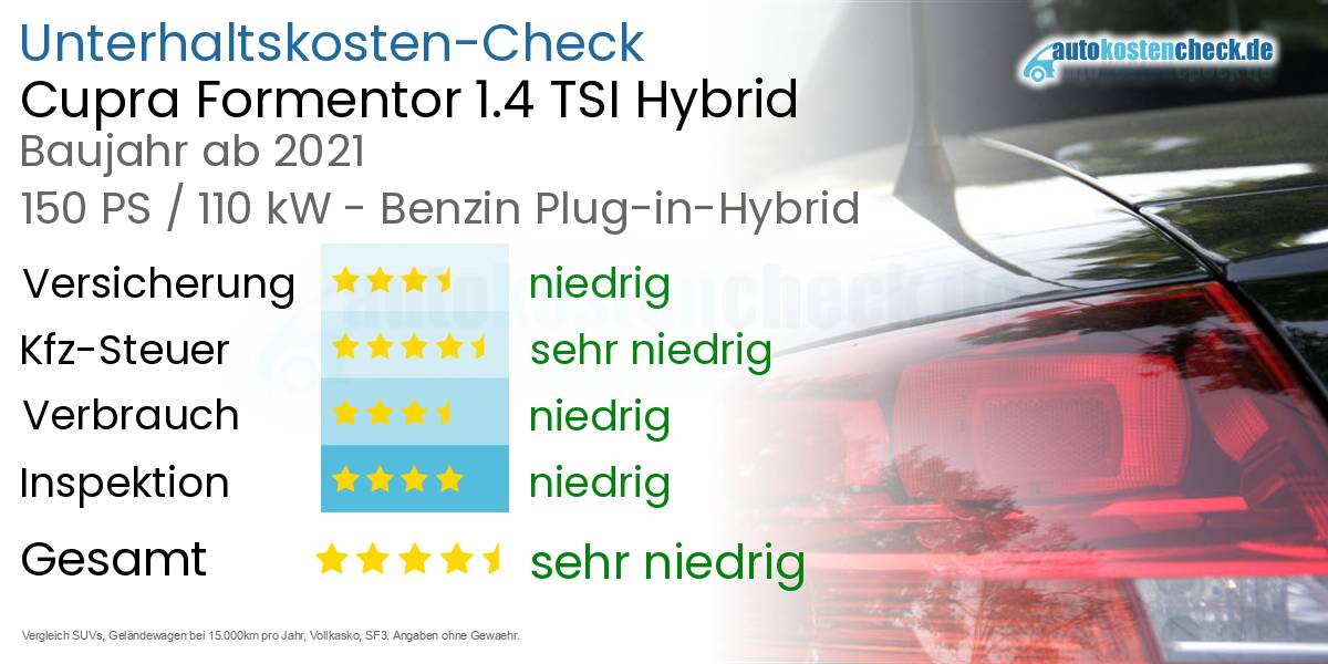 Unterhaltskosten Cupra Formentor 1.4 TSI Hybrid 