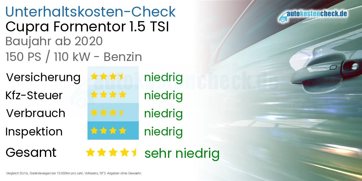 Unterhaltskosten Cupra Formentor 1.5 TSI 