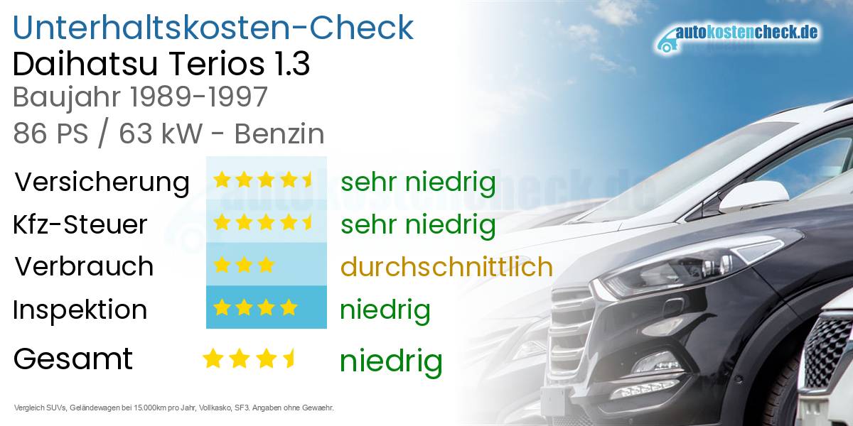 Unterhaltskosten Daihatsu Terios 1.3