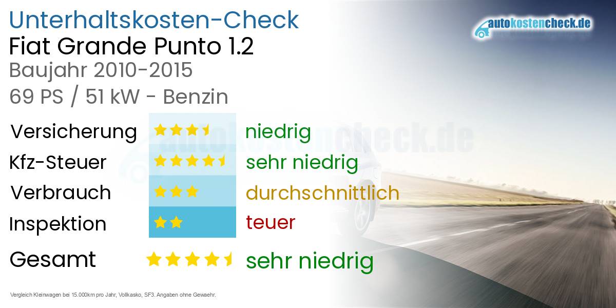 Unterhaltskosten Fiat Grande Punto 1.2 