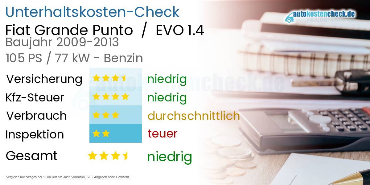 Unterhaltskosten Fiat Grande Punto  /  EVO 1.4 