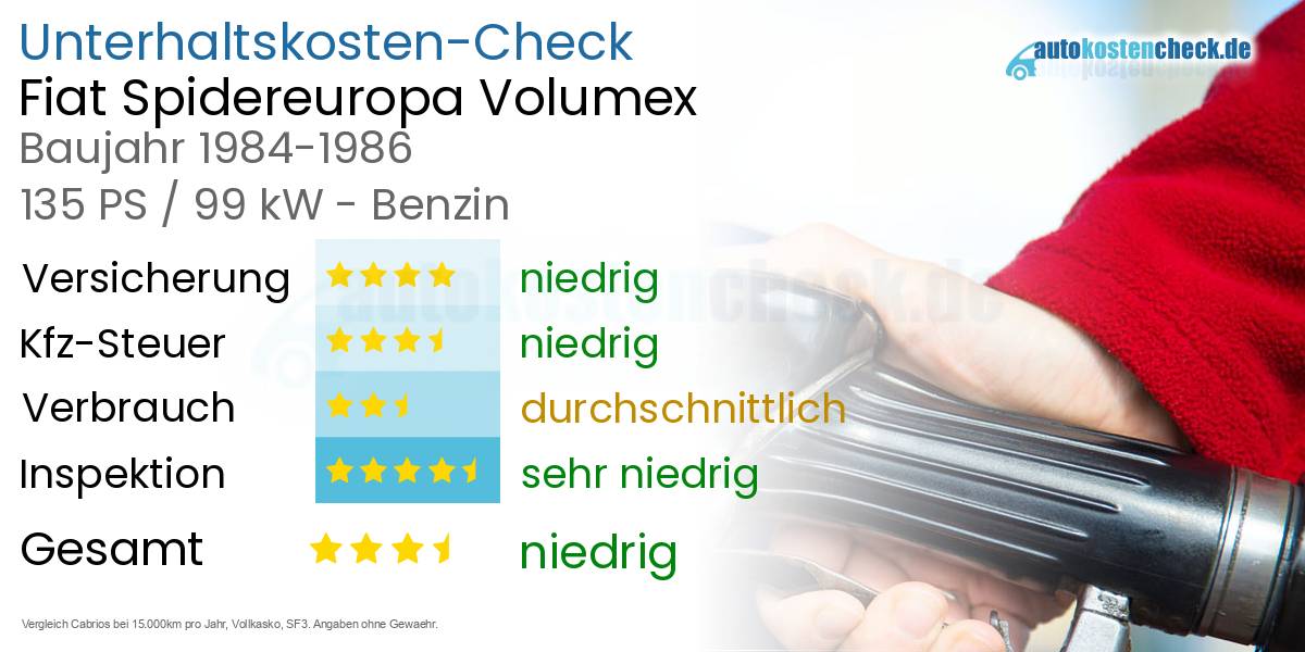 Unterhaltskosten Fiat Spidereuropa Volumex