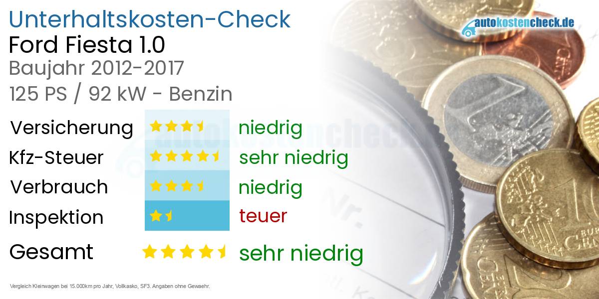 Unterhaltskosten Ford Fiesta 1.0 