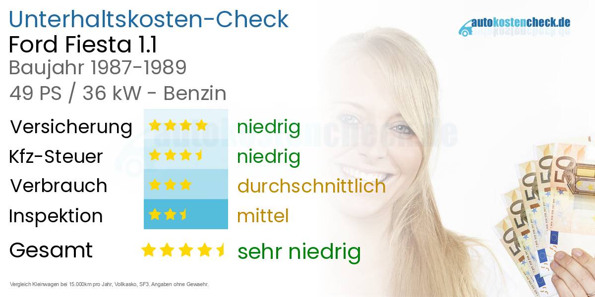 Unterhaltskosten Ford Fiesta 1.1 