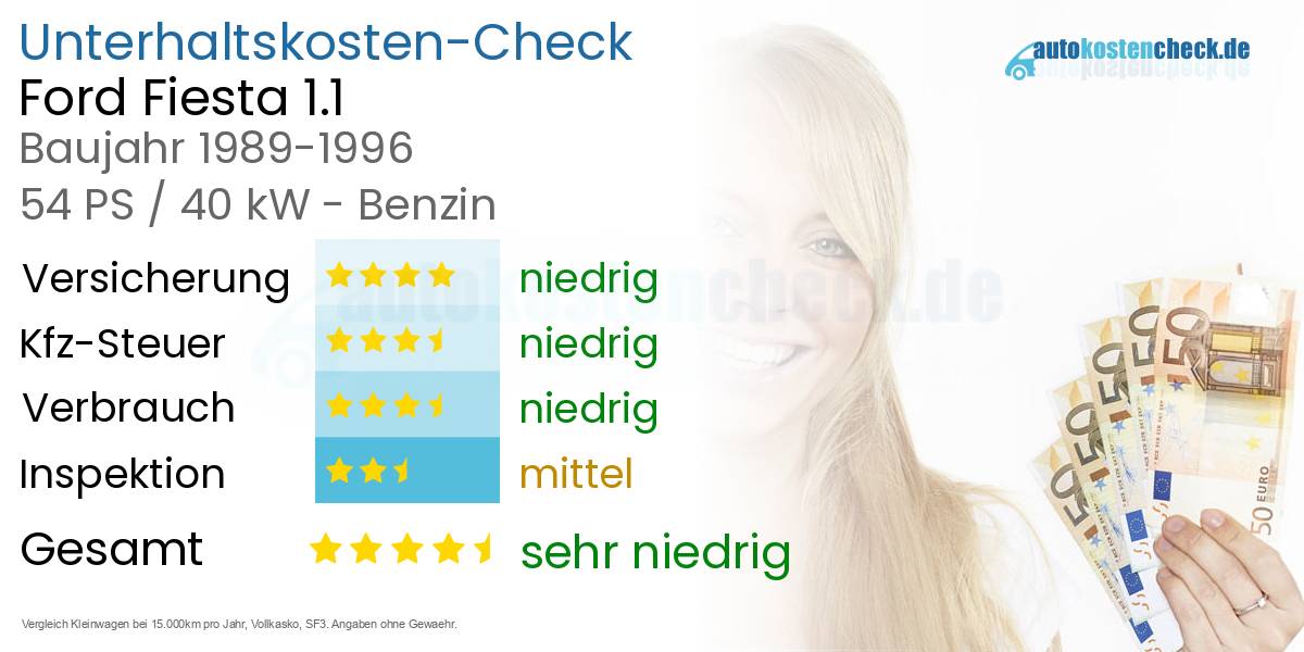Unterhaltskosten Ford Fiesta 1.1 