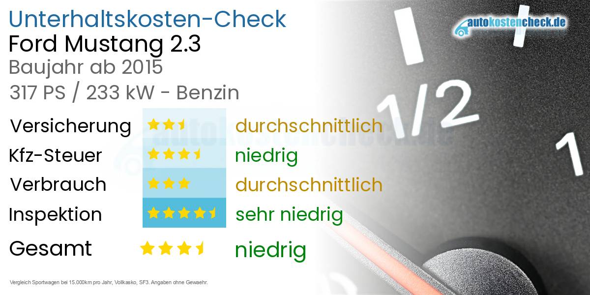 Unterhaltskosten Ford Mustang 2.3 