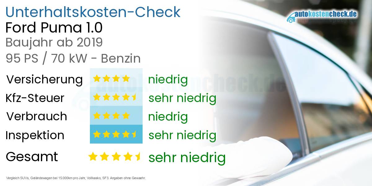 Unterhaltskosten Ford Puma 1.0 
