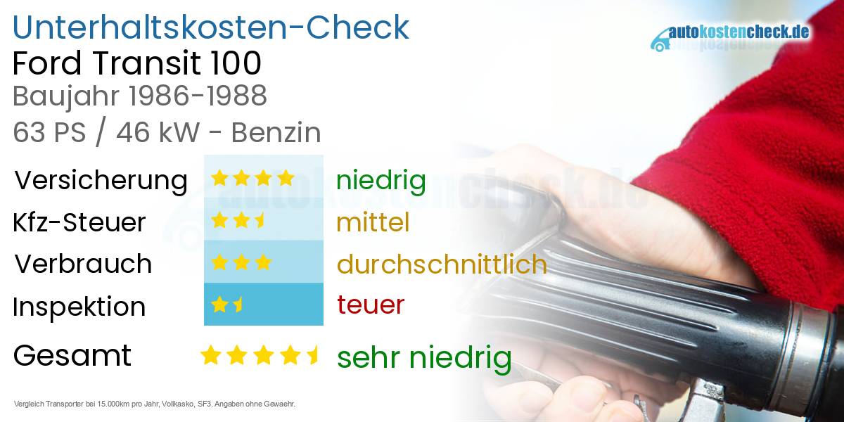 Unterhaltskosten Ford Transit 100