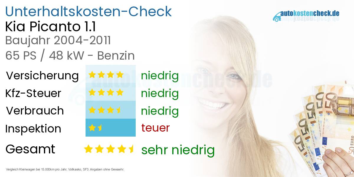 Unterhaltskosten Kia Picanto 1.1